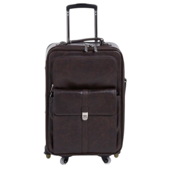 AMERILEATHER Leather Carry-on Pullman Suitcase - Picture 1 of 4